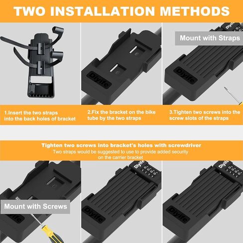 Diyife Folding Bike Lock, [4ft/120cm] Heavy Duty 4-Digit Combination Bicycle Lock, 360° Rotation Waterproof Anti-Theft Alloy Steel Foldable Lock with Bracket for Ebike Scooter Motorcycle in Saudi Arabia