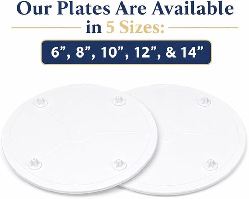 مجموعة فواصل كعكة الزفاف من Oasis Supply (أبيض) - نظام دعم من طبقتين مع أطباق مستديرة مقاس 6 بوصات، وأعمدة إغريقية مقاس 5 بوصات وأوتاد فاصلة - مجموعة دعم كعكة أنيقة متعددة الطبقات in Kuwait