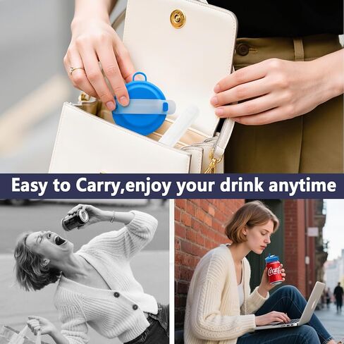 2-Pack Soda Can Lids With Reusable Straws BPA Free Can Covers For Soda With Portable Straw Container .Fits For Stardard Size(2.13inch) Soda Beer,Energy Drink Cans.Spill-Proof Keep Carbonation in Saudi Arabia