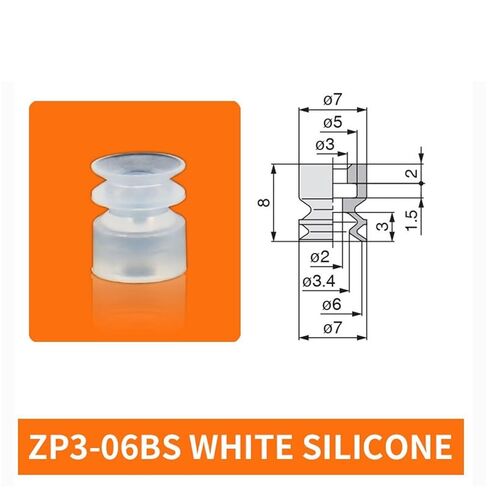 1PCS ZP3 Series ZP3-04/06/08/10/13/16UMN/UMS Mini Vacuum Sucker Black NBR Round Vacuum Suction Cup(ZP3-04UMN) in Saudi Arabia