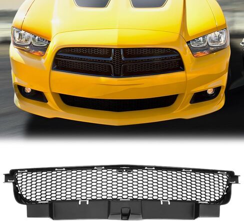 FREEMOTOR802 Compatible with 2012-2014 Dodge Charger SRT8 Front Lower Grille W/ACC, PP Black OE Factory Style Front Bumper Mesh Lower Radiator Grill With Adaptive Cruise Control in Saudi Arabia