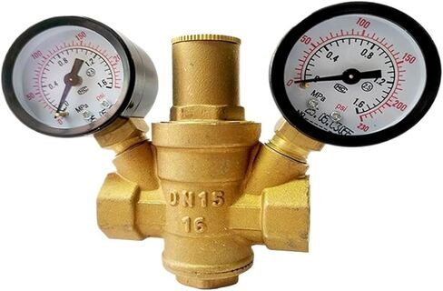 Two Gauge Adjustable Water Reducing Valve Female Thread Brass Pressure Gauge Regulator Valves(2") in Saudi Arabia