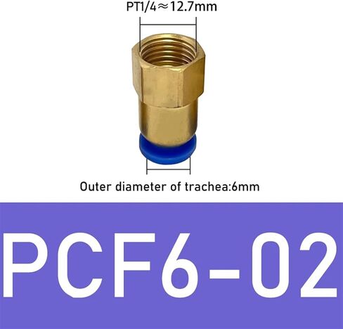 1 قطعة PCF خرطوم اتصال الهواء المناسب 4-12 مللي متر ذكر الموضوع BSPT 1/4 "1/2" 1/8 "3/8" الحلمة النحاس اقتران سريع تركيبات هوائية (PCF6-02) in Kuwait