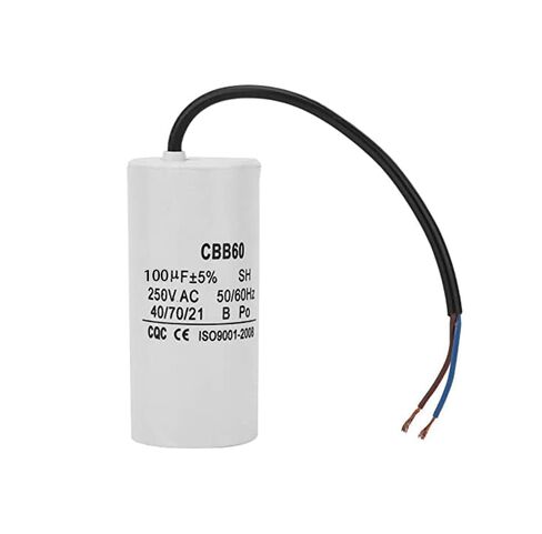 1 × مكثف تشغيل CBB60 100 فائق التوهج 50/60 هرتز 250VAC مكثف مع خيوط - مقاومة للحرارة، خصائص مقاومة منخفضة in Kuwait