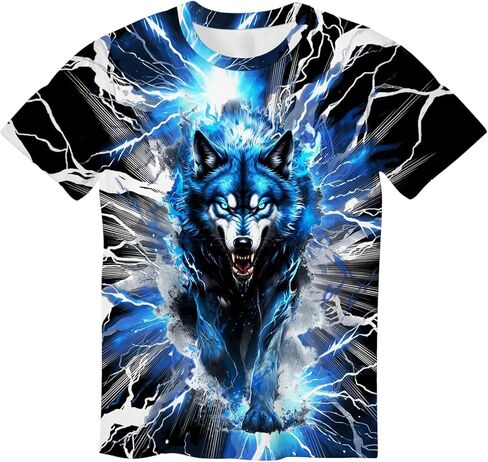 Boys T Shirt Kids Short Sleeve Tie Dye Shirt Neon 3D Graphic T Crewneck Tops Sports Shirts for Boys Girls Size 6-16 in Saudi Arabia