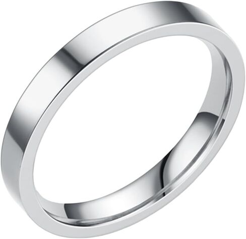 خاتم زواج كلاسيكي من الفولاذ المقاوم للصدأ قابل للتكديس مقاس 3 مم من Jude Jewellers مصقول للغاية in Kuwait