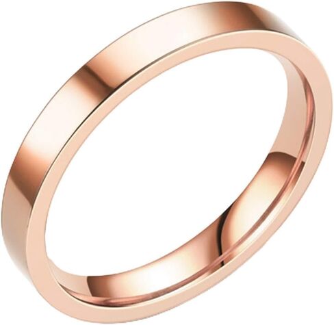خاتم زواج كلاسيكي من الفولاذ المقاوم للصدأ قابل للتكديس مقاس 3 مم من Jude Jewellers مصقول للغاية in Kuwait