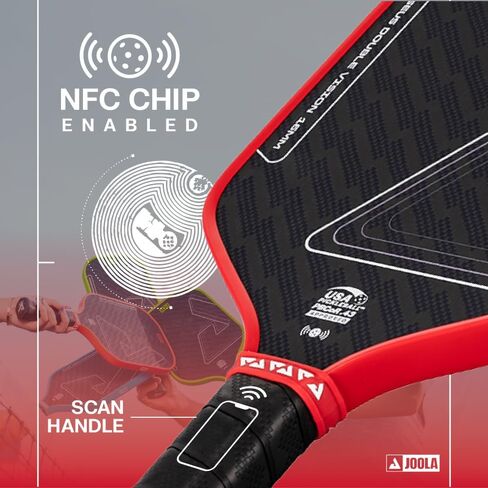 JOOLA Double Vision 16mm Pickleball Paddle - Signature and Standard Shape - Aramid Surface for Softer Responsive Touch - SK Film for Reduce Vibration - USAP Approved - NFC Chip Enabled in Saudi Arabia