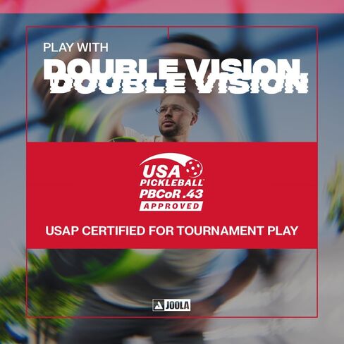 JOOLA Double Vision 16mm Pickleball Paddle - Signature and Standard Shape - Aramid Surface for Softer Responsive Touch - SK Film for Reduce Vibration - USAP Approved - NFC Chip Enabled in Saudi Arabia