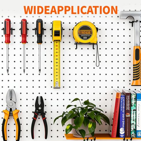 40 حزمة من خطافات Pegboard شديدة التحمل - تصميم ذراع مزدوج للوحات Pegboard القياسية بسمك 1/4 بوصة مع فتحات 3/16 بوصة، وتنظيم الأدوات والأواني في المرآب والمطبخ وورشة العمل in Saudi Arabia