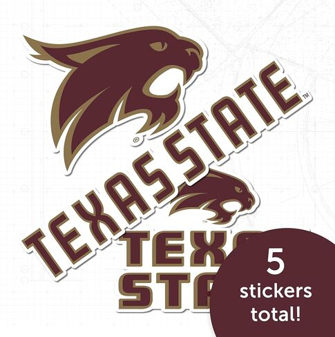 Desert Cactus Texas State University Sticker TXState Bobcats Vinyl Decals Laptop Water Bottle Car Scrapbook T5 (Type 5-1) in Saudi Arabia
