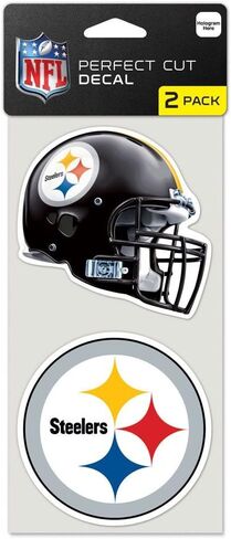 NFL Pittsburgh Steelers Perfect Cut Decal (Set of 2), 4" x 4" in Saudi Arabia