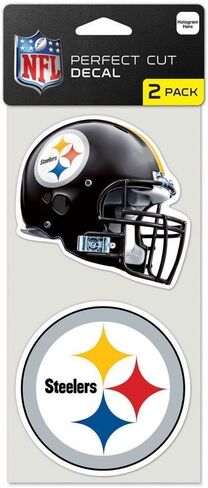 NFL Pittsburgh Steelers Perfect Cut Decal (Set of 2), 4" x 4" in Saudi Arabia