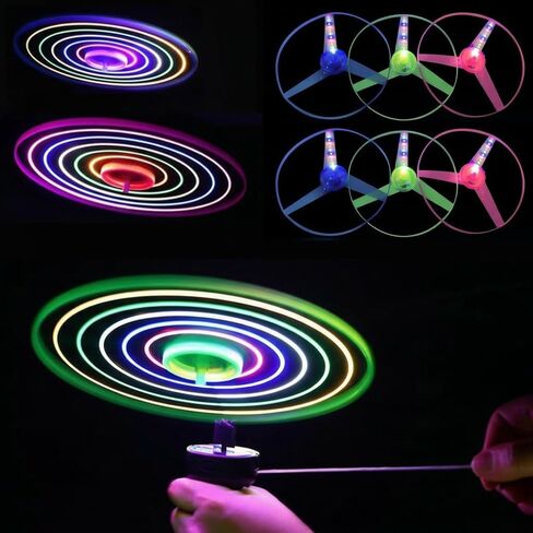 6 Sets LED Flying Set, Fun Flying Saucers Toys for Kids with Flashing Lights, Flying Toy Outdoor Toys Glow in The Dark Party Supplies Party Favors for Kids 4-8 8-12 in Saudi Arabia