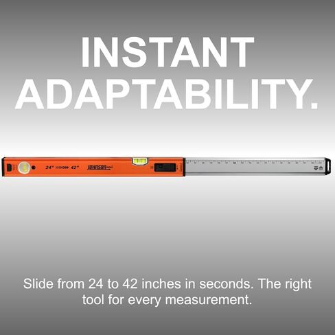 Johnson Level & Tool 5800-2442B - 24"-42" Extendable Box Beam Level,Telescoping Adjustable Aluminum Level with Precision Milled Edges in Saudi Arabia