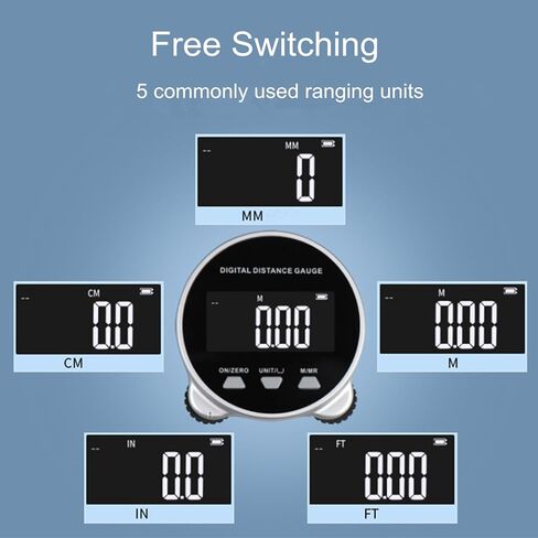 Electronic Tape Measure, LCD Display Digital Ruler, 656FT Long Distance High Accuracy Rechargeable Handheld Length Measuring Tool for Circular Flat Curved Diameter in Saudi Arabia