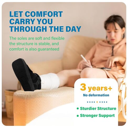 SPRING SEAON Medical Walking Boot, Lightweight Post-Op Shoes with Reinforced-Stitched Sole, Breathable Knitted Fibers, Cushioned Padding for Broken Foot, Foot Injury & Sprained Ankle, 0.81 lb (Black, Small) in Saudi Arabia