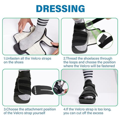 SPRING SEAON Medical Walking Boot, Lightweight Post-Op Shoes with Reinforced-Stitched Sole, Breathable Knitted Fibers, Cushioned Padding for Broken Foot, Foot Injury & Sprained Ankle, 0.81 lb (Black, Small) in Saudi Arabia
