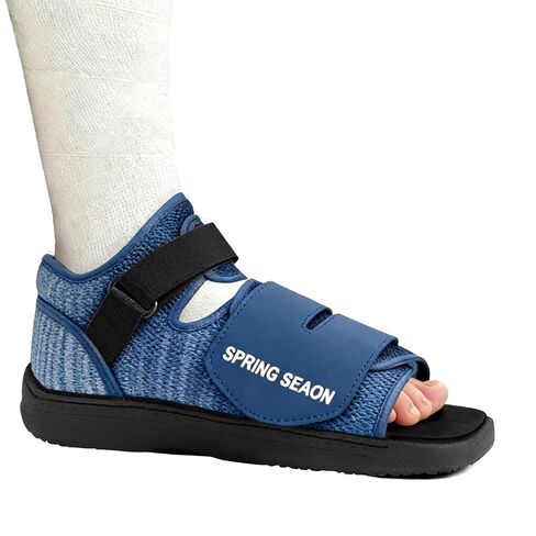 SPRING SEAON Medical Walking Boot, Lightweight Post-Op Shoes with Reinforced-Stitched Sole, Breathable Knitted Fibers, Cushioned Padding for Broken Foot, Foot Injury & Sprained Ankle, 0.81 lb (Black, Small) in Saudi Arabia