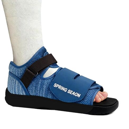 SPRING SEAON Medical Walking Boot, Lightweight Post-Op Shoes with Reinforced-Stitched Sole, Breathable Knitted Fibers, Cushioned Padding for Broken Foot, Foot Injury & Sprained Ankle, 0.81 lb (Black, Small) in Saudi Arabia