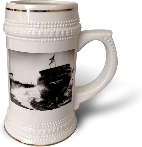 إطلاق 3dRose لـ Edmund Fitzgerald - كوب Stein، 18oz، 22oz، أبيض in Saudi Arabia