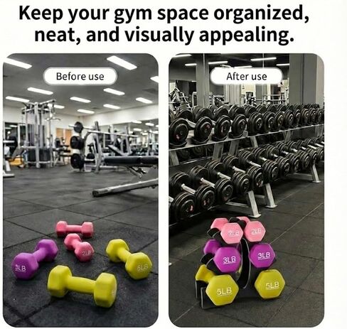 Dumbbell Rack Stand - 3 Tier Compact Weight Storage Organizer for Small Hand Weights, Neoprene & Vinyl Dumbbells - Portable Heavy Duty PP Plastic Weight Holder for Home Gym, Office, Exercise,9x8.8x3.3in (Dumbbells Not Included) in Saudi Arabia