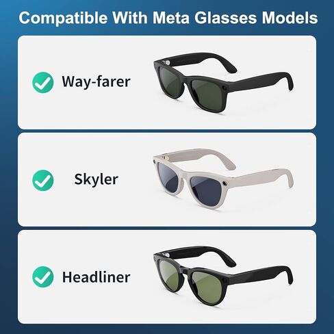 أغطية حجب ضوء LED قابلة للتعديل لـ RayBan Meta Wayfarer، Skyler، Oakley، ملحقات العناوين الرئيسية، غطاء LED بلاستيكي لنظارات Meta، ضوء سهل عند التسجيل، عملي في النهار والليل، 4 عبوات in Kuwait