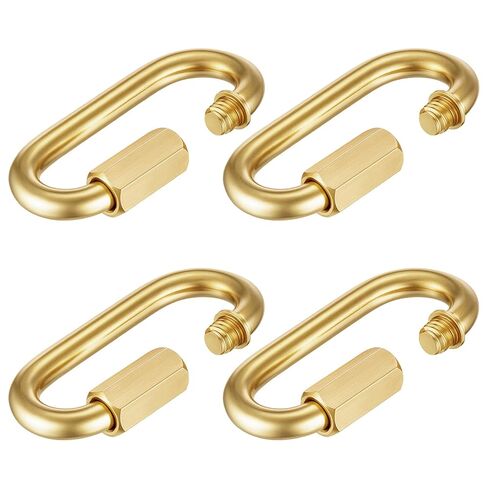 4 Pack Brass Quick Locking Chain Link Threaded Link Chain Connector Clips, 2.36 x 1.06 x 0.24 Inch in Saudi Arabia