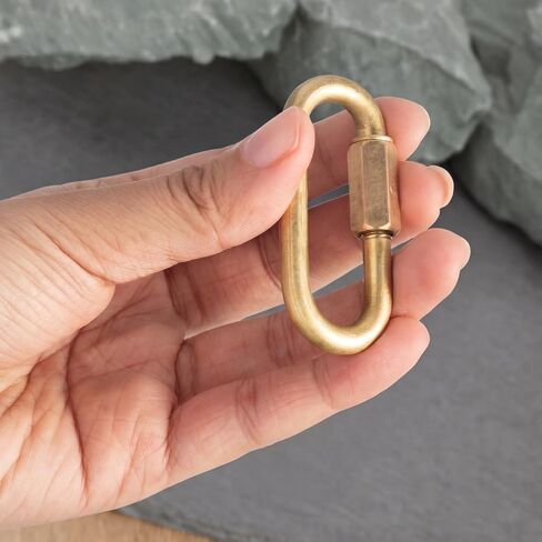 4 Pack Brass Quick Locking Chain Link Threaded Link Chain Connector Clips, 2.36 x 1.06 x 0.24 Inch in Saudi Arabia