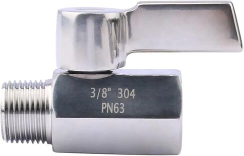 SU304 صمام كروي من الفولاذ المقاوم للصدأ 1/8 1/4 3/8 1/2 3/4 / 1 بوصة صمام كروي ثنائي الاتجاه 1 قطعة (1/8 "، NPT_MALE إلى ذكر) in Kuwait