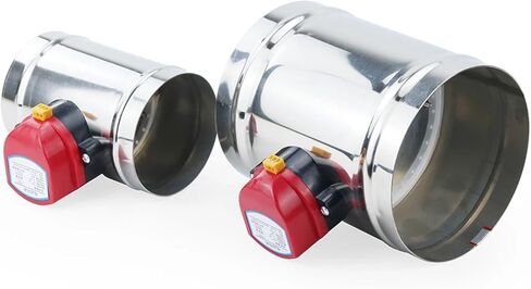 220V Stainless Steel 201 Damper Electric Air Valve Motorized Check Valve For 4" 5" Pipe 100/125mm 1Pcs(125mm) in Saudi Arabia