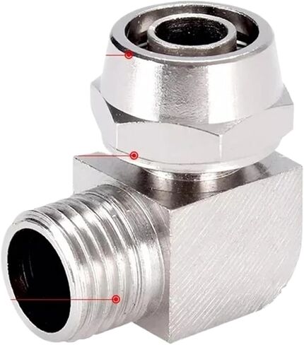 KPL Pneumatic Fitting with Nickel plated copper Thread 1/8 1/4 3/8 1/2 BSP, 4mm 6mm 8mm Quick Connector for Hose Tube Fittings(KPL6-04,50 PCS) in Saudi Arabia