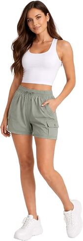 Spyder Womens Ripstop Cargo Shorts - UPF 30 Stretch Tech Athletic Workout Gym Shorts - ملابس رياضية قصيرة للنساء in Kuwait