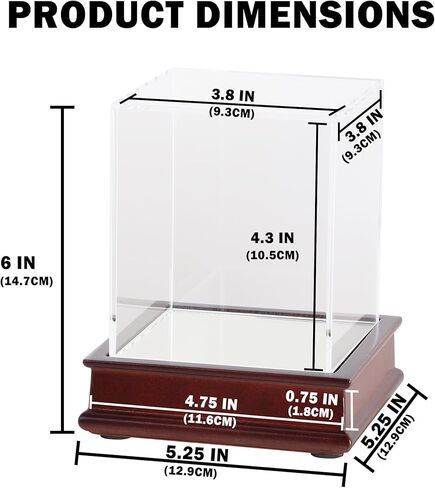 DisplayGifts Pro UV Softball Display Case Holder Stand Baseball Display case, Also Holds Tennis Ball, Lacrosse Ball, Bocce Ball, for Living Room or Office (Wooden Stand Cherry Finish) in Saudi Arabia