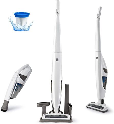Kenmore DS1030 Cordless Stick Vacuum Lightweight Cleaner 2-Speed Power Suction LED Headlight 2-in-1 Handheld for Hardwood Floor, Carpet & Pet Hair, White in Saudi Arabia