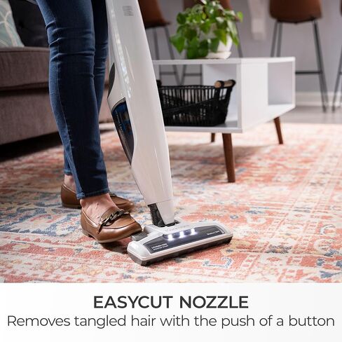 Kenmore DS1030 Cordless Stick Vacuum Lightweight Cleaner 2-Speed Power Suction LED Headlight 2-in-1 Handheld for Hardwood Floor, Carpet & Pet Hair, White in Saudi Arabia