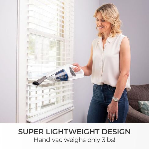 Kenmore DS1030 Cordless Stick Vacuum Lightweight Cleaner 2-Speed Power Suction LED Headlight 2-in-1 Handheld for Hardwood Floor, Carpet & Pet Hair, White in Saudi Arabia
