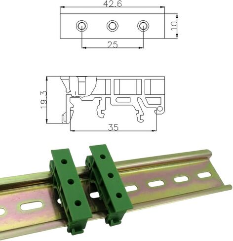 50Sets C45 DIN Rail PCB Mounting Bracket Holder Carrier Clips for Width 15mm or 35mm Circuit Board Mounting Bracket Din Rail in Saudi Arabia