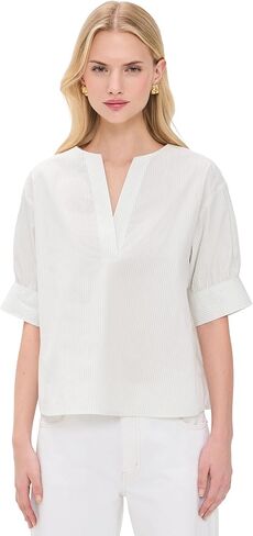 FRAME Women's The V Neck Popover Top in Saudi Arabia
