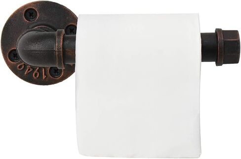 الأنابيب الصناعية حامل ورق التواليت جدار جبل ريفي ورق التواليت حامل DIY الثقيلة خمر حامل مناديل المرحاض للحمام غرفة نوم المطبخ (البرونزية) in Saudi Arabia