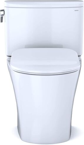 TOTO Nexus Two-Piece Elongated 1.28 GPF Universal Height Toilet with CEFIONTECT and SS234 SoftClose Seat, WASHLET+ Ready, Cotton White - MS442234CEFG#01 in Saudi Arabia
