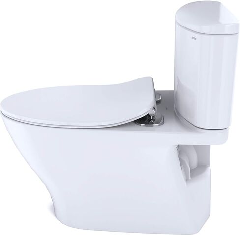 TOTO Nexus Two-Piece Elongated 1.28 GPF Universal Height Toilet with CEFIONTECT and SS234 SoftClose Seat, WASHLET+ Ready, Cotton White - MS442234CEFG#01 in Saudi Arabia