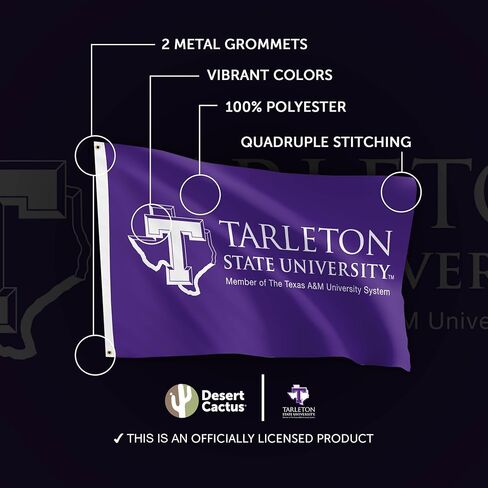 علم TSU لجامعة ولاية تارليتون الصحراوية - لافتة تكساس مقاس 3 × 5 أقدام، قماش متين للاستخدام الداخلي/الخارجي، تصميم بوليستر 100% (النمط 4) in Saudi Arabia