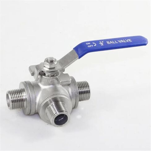 1/2 3/4 Inch Male Thread 3 Way Ball Valve Stainless Steel 304 Valve Handle Ball Valves L T Port 1Pcs(3/4",L Type) in Saudi Arabia