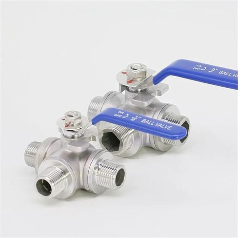 1/2 3/4 Inch Male Thread 3 Way Ball Valve Stainless Steel 304 Valve Handle Ball Valves L T Port 1Pcs(3/4",L Type) in Saudi Arabia