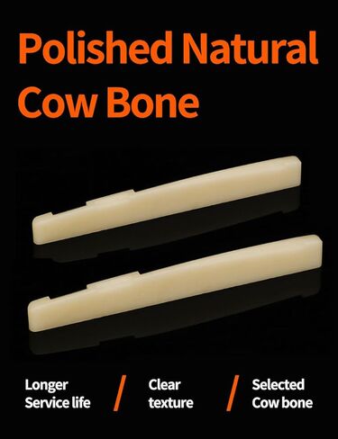 luvilly4 Pack Unbleached Acoustic Guitar Bridge, Guitar Saddle，Pure Bone Vintage Style Bone Original Color, 43mm Neck Slot for Guitarists/Musicians in Saudi Arabia