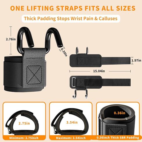 Weight Lifting Hooks, 330 LB Heavy Duty Gym Wrist Straps for Deadlifts, Pull-Ups, Strength Training, Fitness Workouts, Grip Weightlifting Hooks for Men and Women(Pair) in Saudi Arabia