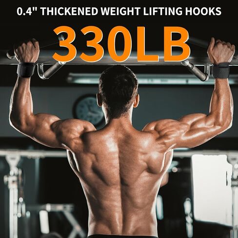 Weight Lifting Hooks, 330 LB Heavy Duty Gym Wrist Straps for Deadlifts, Pull-Ups, Strength Training, Fitness Workouts, Grip Weightlifting Hooks for Men and Women(Pair) in Saudi Arabia
