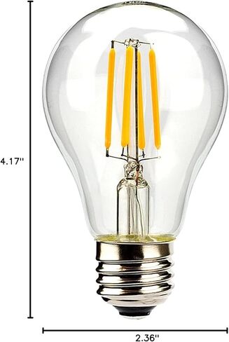 مصابيح إضاءة LED بيضاء دافئة 2700K 2W 3V A60 A19 E26/E27 قاعدة برغي إديسون 20 وات مكافئة للأضواء الشمسية الخارجية، حزمة من 2 in Saudi Arabia
