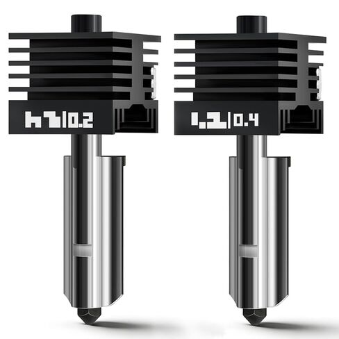 قطعتان 0.2 مم 0.4 مم من الخيزران P2S/H2 Hotend Kit لطابعة Bambu Lab P2S H2S H2C H2D ثلاثية الأبعاد، جميع المعادن 500 درجة مئوية استبدال رأس الطباعة الساخنة مع فوهة فولاذية صلبة، كتلة سخان، أجزاء من الخيزران P2S in Kuwait
